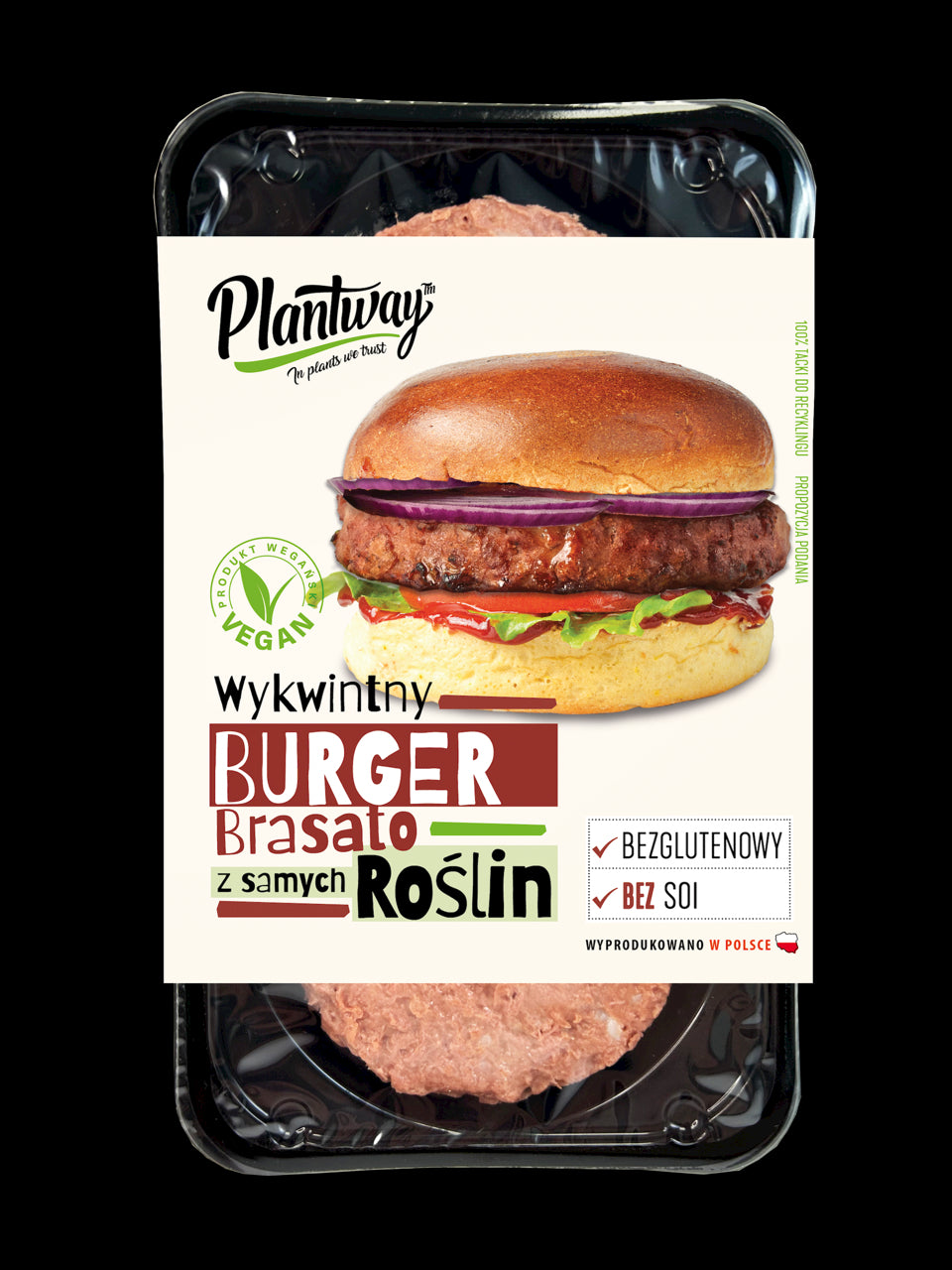 BURGER ROŚLINNY BRASATO BEZGLUTENOWY 200 g - PLANTWAY