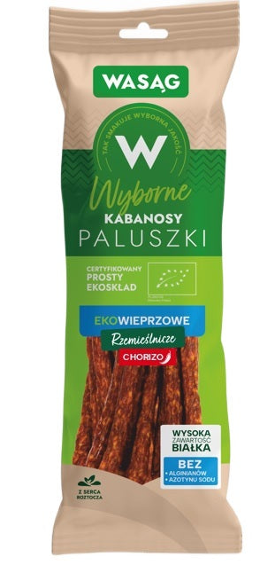 KABANOSY RZEMIEŚLNICZE CHORIZO BIO 90 g - WASĄG (Z PÓŁKI)
