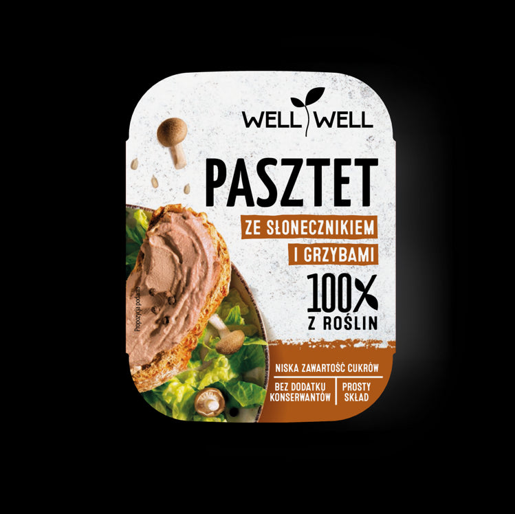PASZTET WEGAŃSKI SŁONECZNIKOWY Z GRZYBAMI 115 g - WELL WELL