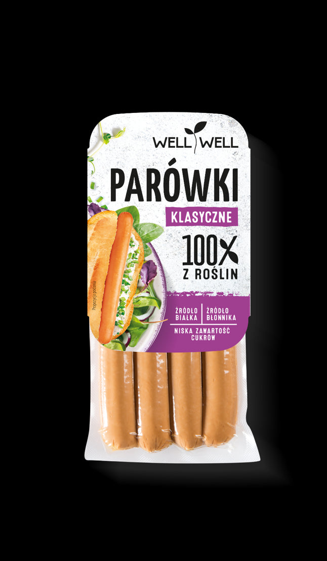 PARÓWKI ROŚLINNE KLASYCZNE 200 g - WELL WELL