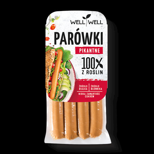 PARÓWKI ROŚLINNE PIKANTNE 200 g - WELL WELL
