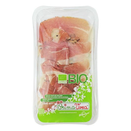 SZYNKA DOJRZEWAJĄCA Z TRUFLĄ (PROSCIUTTO CRUDO AFFINATO AL TARTUFO) PLASTRY BEZGLUTENOWE BIO 50 g - PRIMAVERA